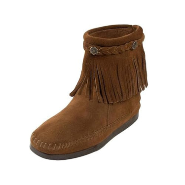 Minnetonka Damen Hi Top Back Zip Mokassin Stiefel, Braun (Dusty BrownDusty Brown), 36.5 EU im Sale
